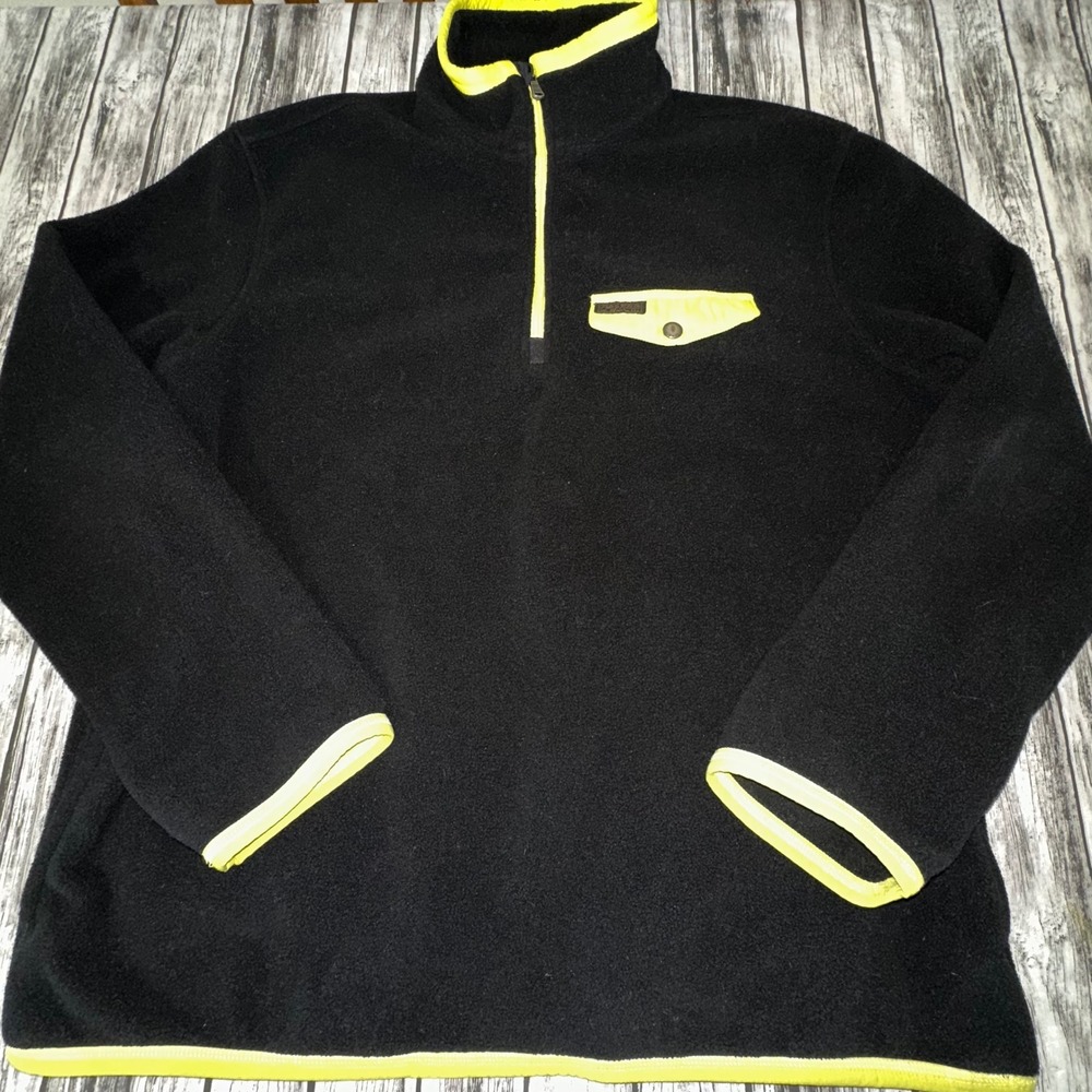 Polo Ralph Lauren ¼ Zip Pullover Fleece Sweater Perform Men's XL Black & Yellow‎
